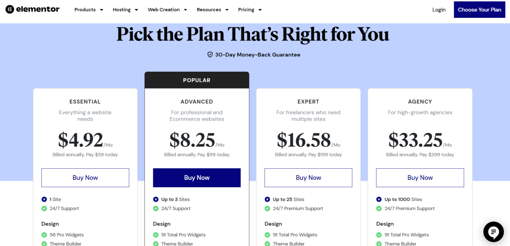 Elementor Pro Plugin Pricing