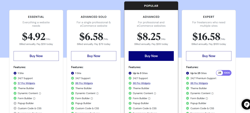 Elementor Pro Plugin Pricing