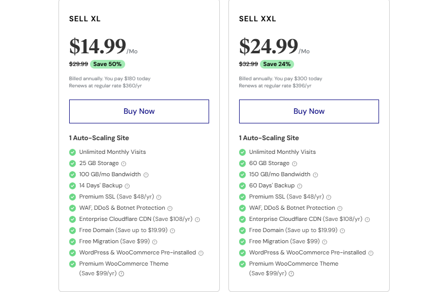 Elementor WooCommerce Hosting Plans