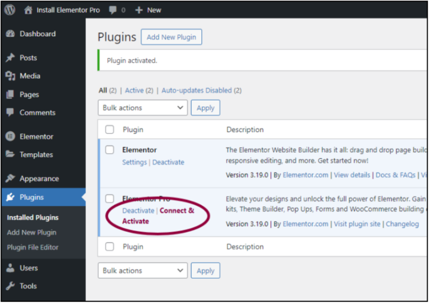 Visit your WordPress dashboard 