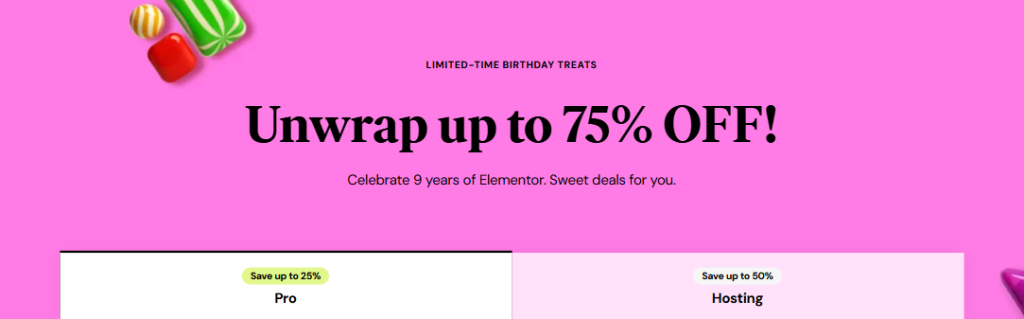 Elementor Birthday Sale 2025