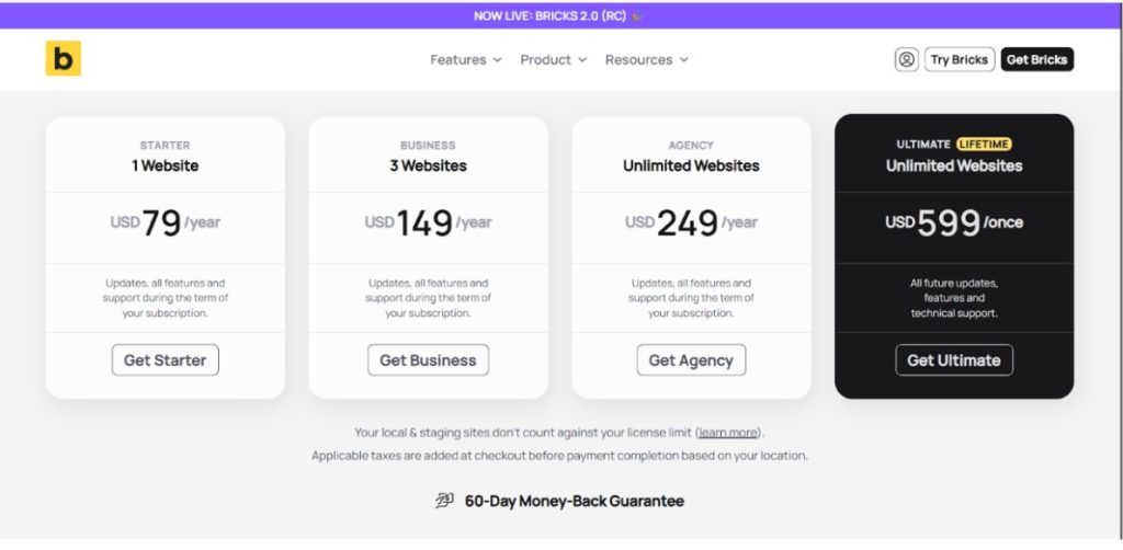 Bricks Pricing