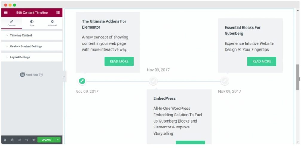 Content Timeline