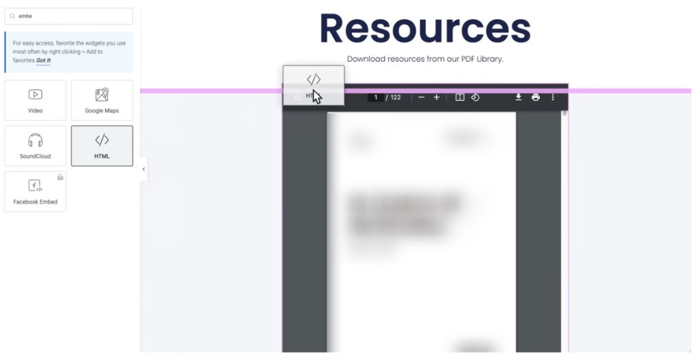Add HTML Widget