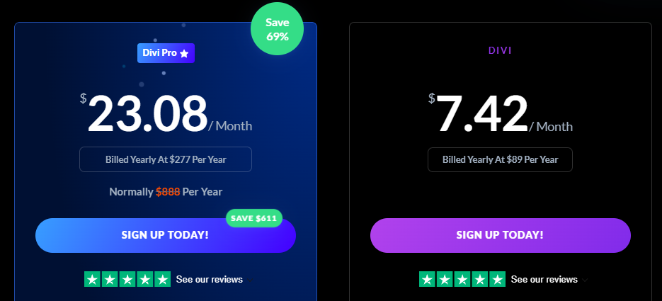 Divi Lifetime Pricing