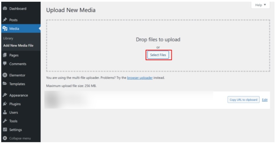 Upload PDF to Media Library