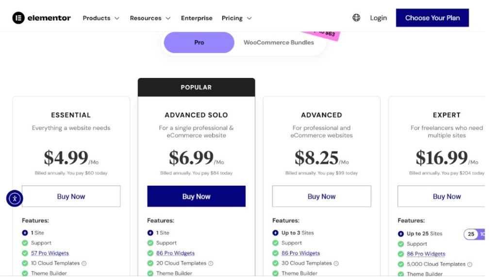 Elementor Pricing